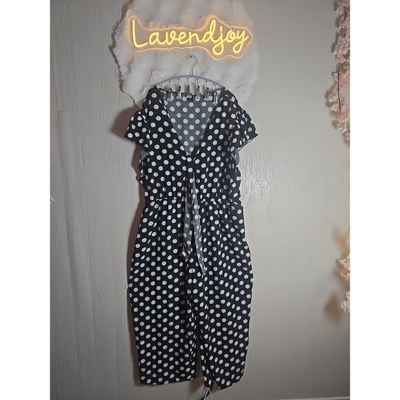 5XL Jumper Jumpsuit Womens Plus Polka Dot NWOT - Picture 1 of 8